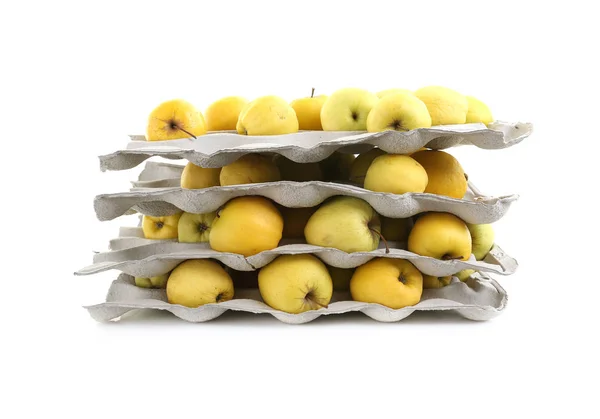 Três bandejas de maçãs — Fotografia de Stock