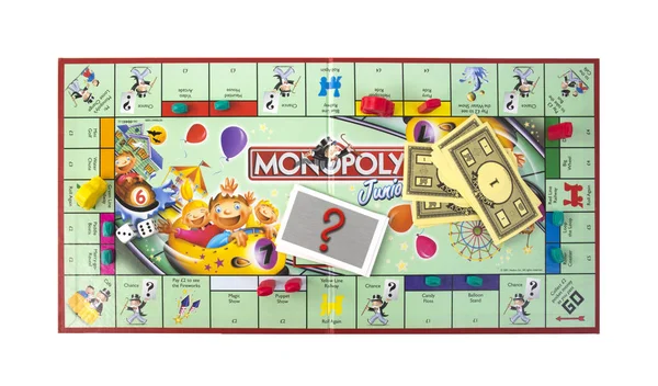 Gra Monopoly Junior białe tło — Zdjęcie stockowe
