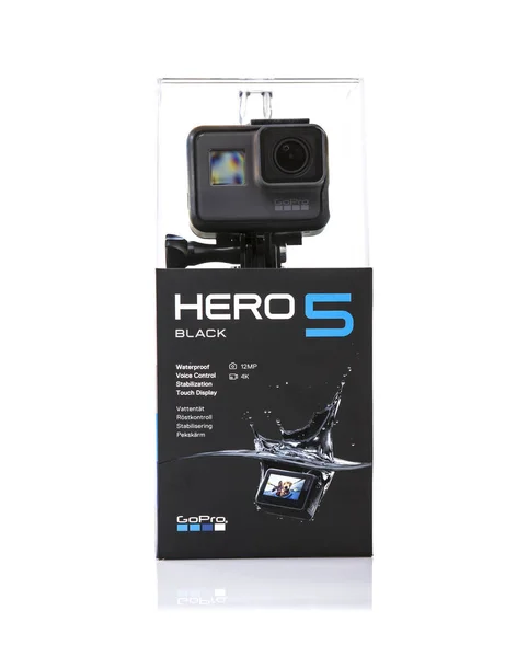 GoPro Hero 5 Black  Action Camera on a White Background — Stock Photo, Image