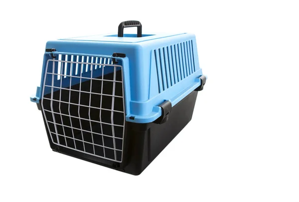 Blue Pet Carrier on a white background — Stock Photo, Image