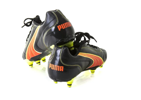 Pair of PUMA football boots on a White Background — Stock Photo, Image