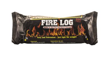 Quickflame yangın günlük beyaz bir arka plan üzerinde