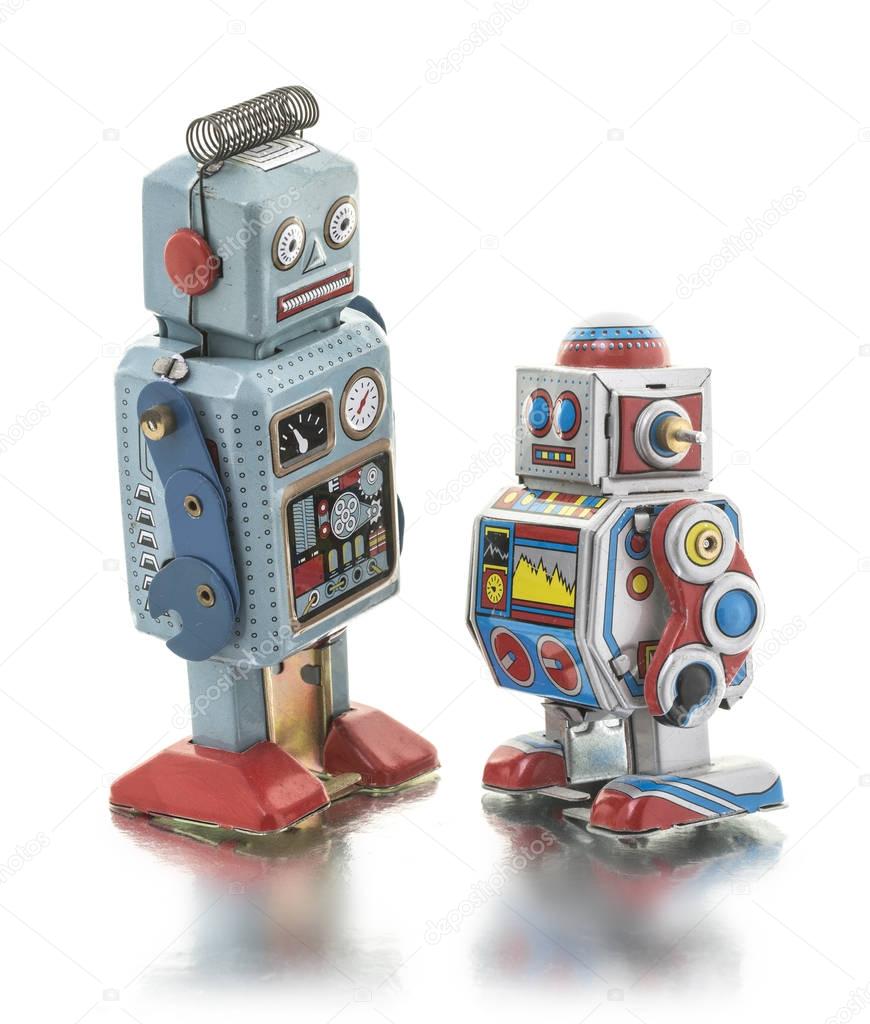 Retro Tin Clockwork Robots