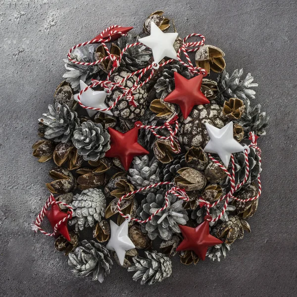 Christmas decorations on a rustic background — Stock Photo, Image