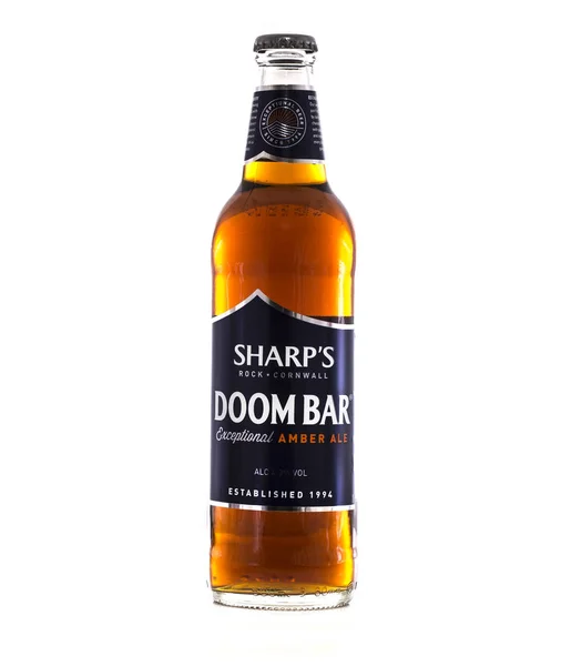 Swindon December 2017 Bottle Sharps Doombar Exceptional Amber Ale White — Stock Photo, Image