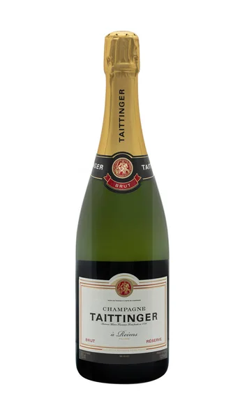 Swindon Reino Unido Noviembre 2019 Botella Taittinger Brut Champagne Sobre — Foto de Stock