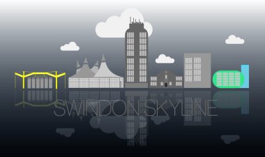 Swindon Skyline çizim çizimi