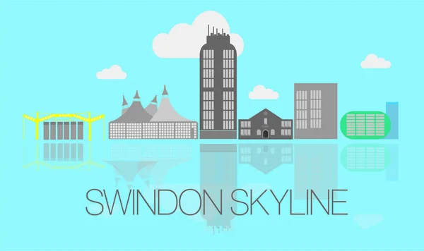 Swindon Skyline Art Drawing — стокове фото