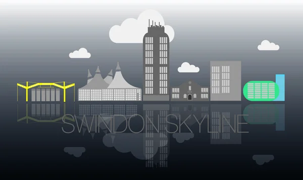 Swindon Skyline line art Drawing