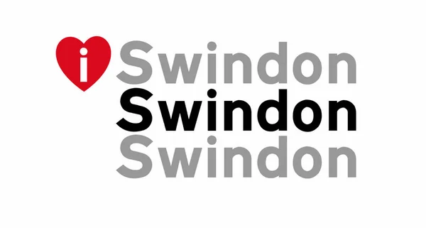 Jag Älskar Swindon Underteckna Illustration — Stockfoto