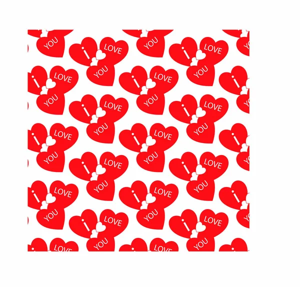 Aime Red Love Hearts Motif Sans Couture — Photo