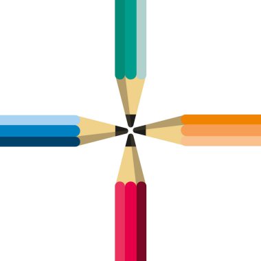 Beyaz arkaplanda kalem vektörü çizimi