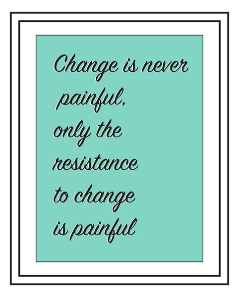 Concept Change Never Painful Only Resistance Change Painful — Stock Vector