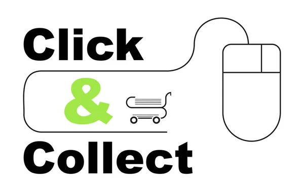 Click Collect Internet Shopping Concept Vector — Stock Vector