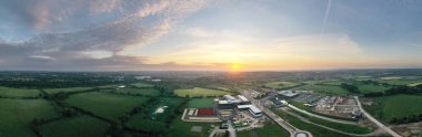 Wichelstowe 'un Swindon, Wiltshire' daki hava manzarası.