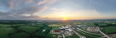 Aerial panorama view of Wichelstowe constrution in Swindon, Wiltshire clipart