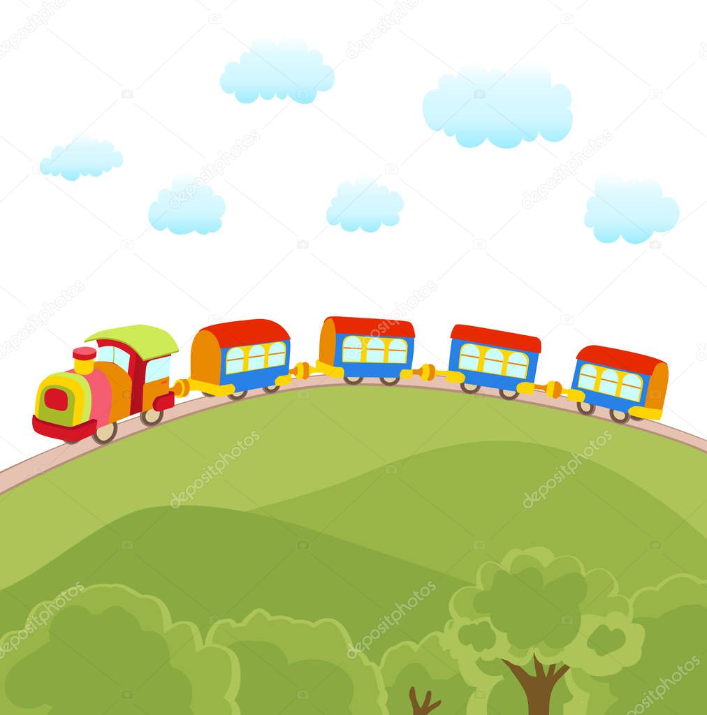 cute cartoon train vector illustration