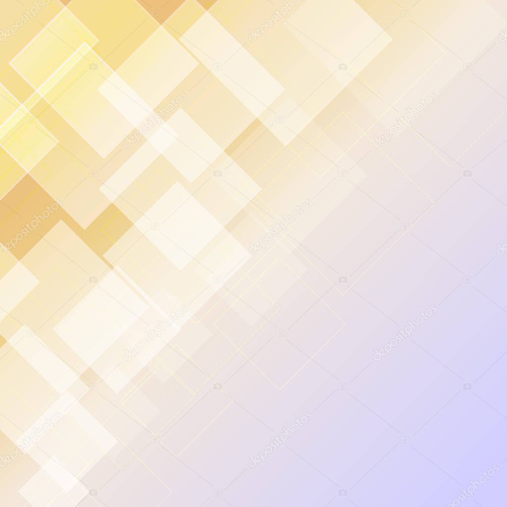 abstract background with transparent rhombus. yellow gold and li