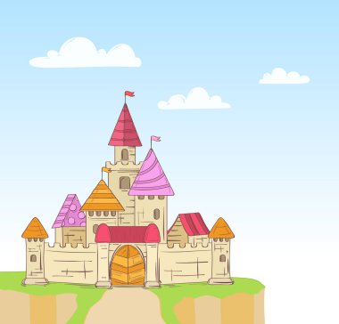 Çizgi film peri masalı Castle. vektör