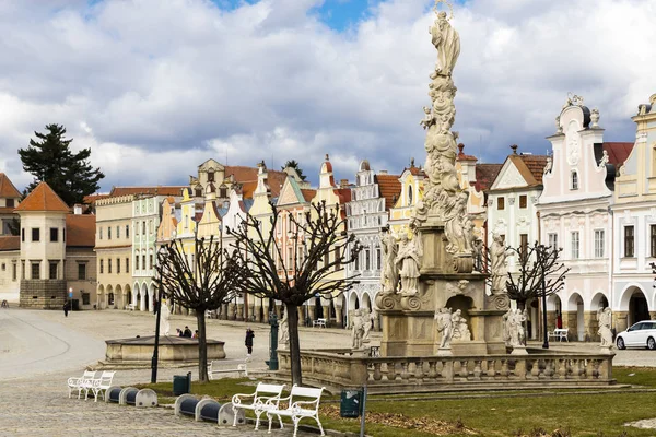 Piazza a Telc, Repubblica Ceca — Foto Stock