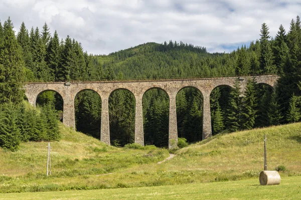 Chmarossky viaduct, old railroad, Telgart, Slovakia — Stock Photo, Image