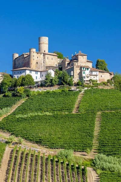 Schloss und Dorf Castiglione Falletto, Piemont, Italien — Stockfoto