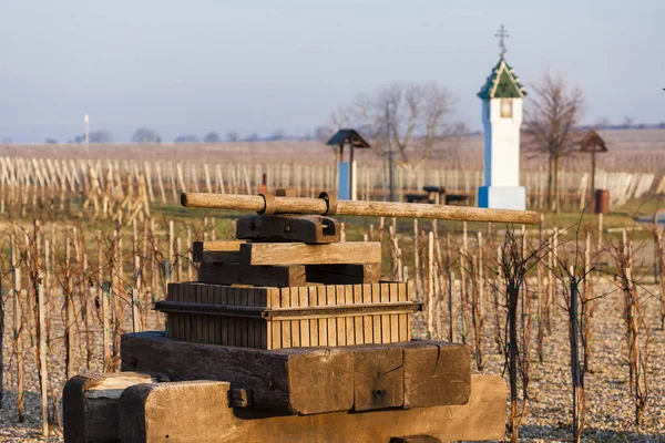 Tradycyjna wieś winiarska Velk Blovice na Morawach Południowych — Zdjęcie stockowe