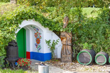 Group of typical outdoor wine cellars in Moravia, Czech Republic clipart