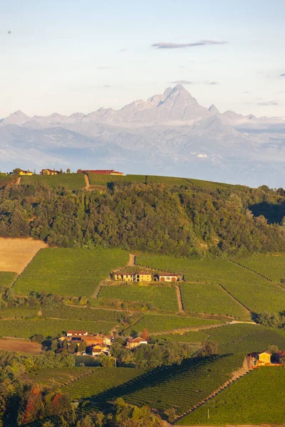 Veduta del paese di Serralunga d'Alba e della meravigliosa Langa — Foto Stock