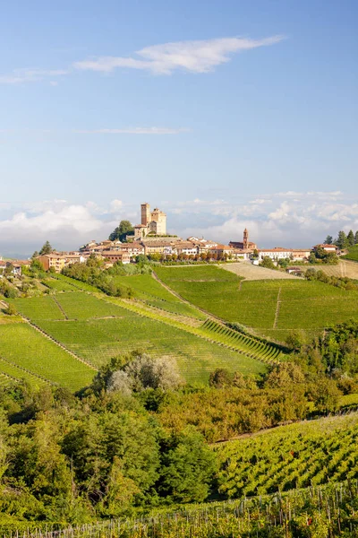 Widok na wioskę Serralunga d 'Alba i wspaniałe Langa — Zdjęcie stockowe