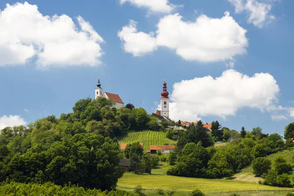 Città Straden e vigneti in Stiria, Austria — Foto Stock