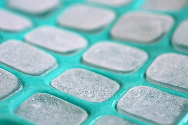 Ice Cubes Green Silicone Mold — Stock Photo, Image