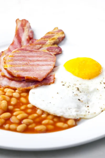 Англійський Сніданок Беконом Яйцем — стокове фото