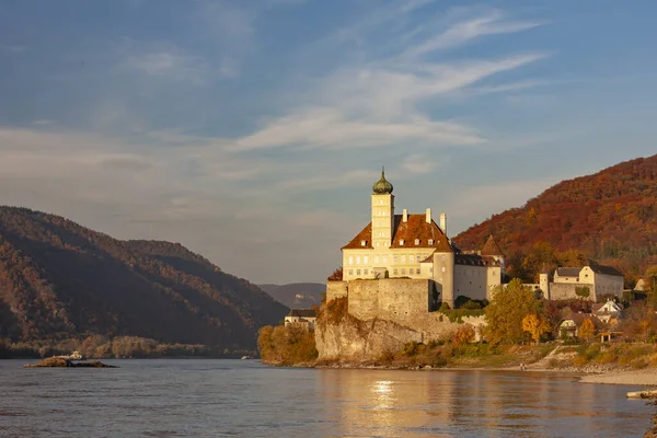 Small Castle Schonbuhel Danube Romantic Sunset Austria — Stock Photo, Image