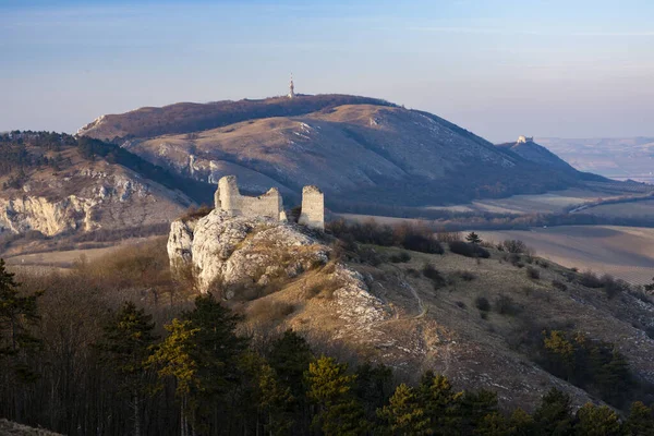 Ruiny Sirotci Hradek Ruin Devicky Palavie Morawy Południowe Czechy — Zdjęcie stockowe