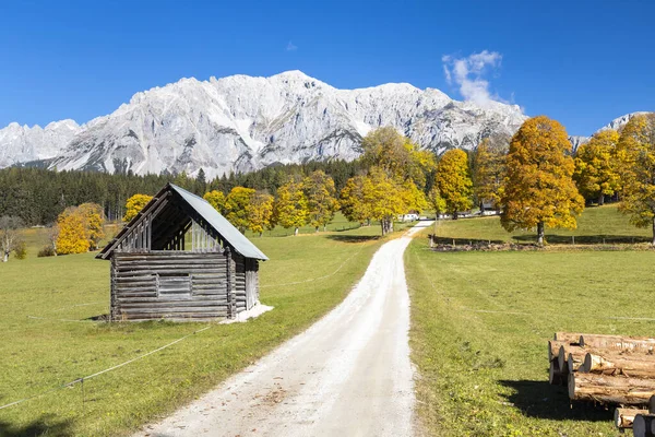 Vista Autunnale Del Massiccio Del Dachstein Austria — Foto Stock