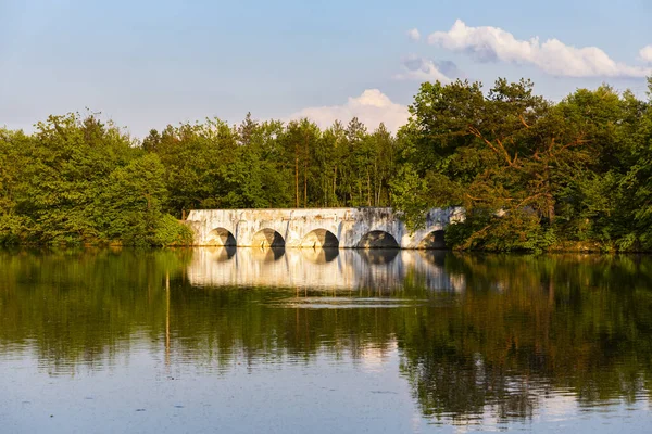 Old Stone Bridge Vitek Pond Nova Hlina Trebon Jindrichuv Grradec — стоковое фото