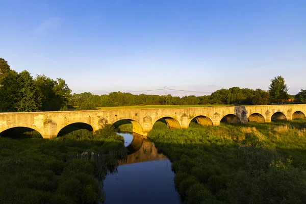 Vieux Pont Pierre Sur Étang Vitek Près Trebon Bohême Sud — Photo