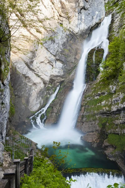 Cascata Savica Nel Parco Nazionale Del Triglavski Slovenia — Foto Stock