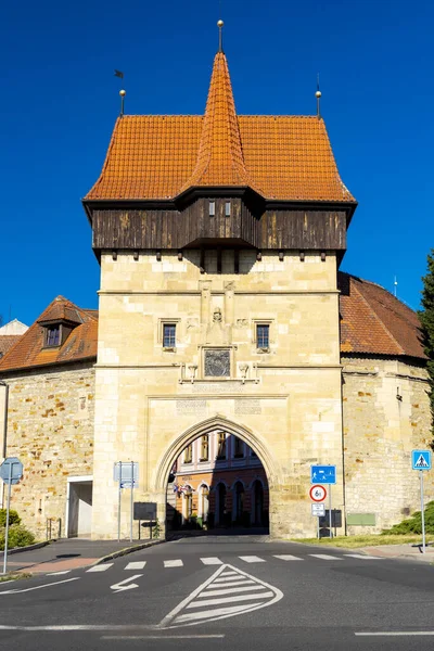 Porta Zatec Gótico Fortificação Medieval Louny República Checa — Fotografia de Stock