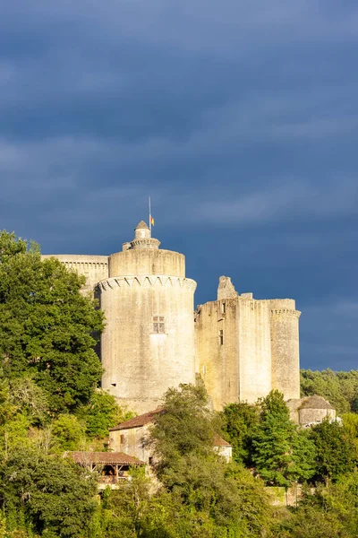 Zamek Bonaguil Lot Garonne Francja — Zdjęcie stockowe