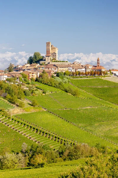 Veduta Del Paese Serralunga Alba Della Meravigliosa Langa — Foto Stock