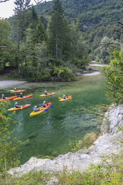 Rafting Sava Bohinjka Triglav Ulusal Parkı Slovenya — Stok fotoğraf