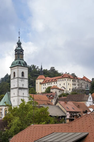 Burg Und Stadt Skofja Loka Slowenien — Stockfoto