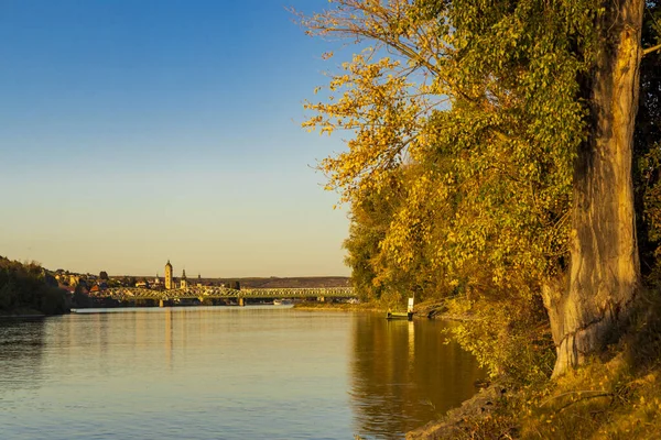 Vista Otoño Del Río Danubio Ciudad Krems Región Wachau Austria — Foto de Stock