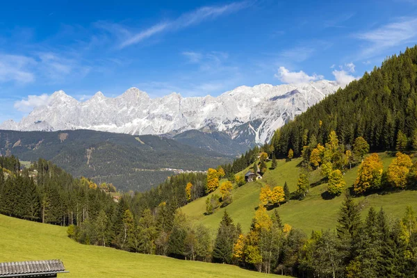 Vista Autunnale Del Massiccio Del Dachstein Austria — Foto Stock