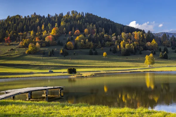 Autumn Pond Mountains Murau District — Stock Photo, Image