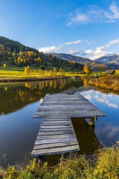 Autumn Pond Mountains Murau District — Stock Photo, Image