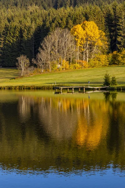 Autumn Pond Mountains Murau District — Stock Photo, Image