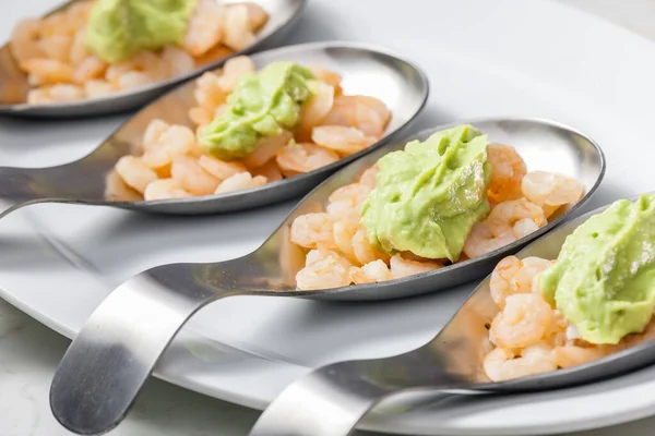 Salade Crevettes Pâte Avocat Mûr — Photo